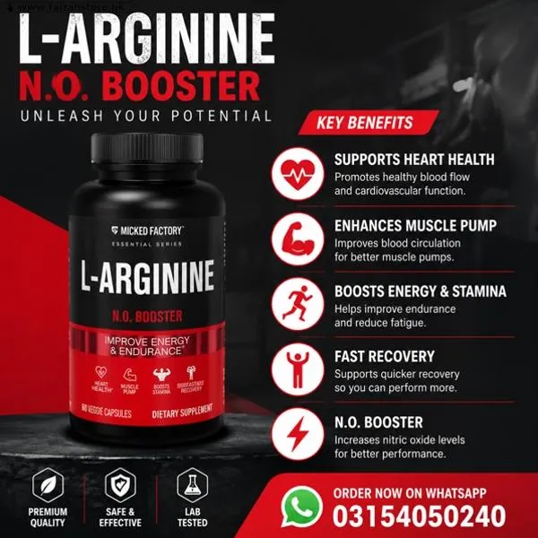 Jacked Factory L-Arginine N.O. Booster Capsules in Pakistan
