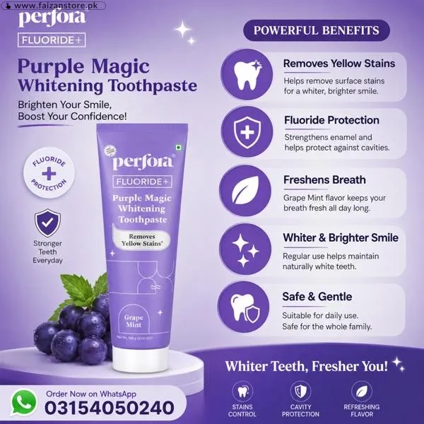Perfora Purple Magic Whitening Toothpaste 125g Price in Pakistan