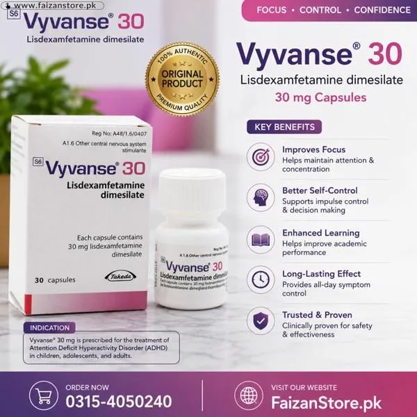 Lisdexamfetamine Vyvanse 30mg In Pakistan