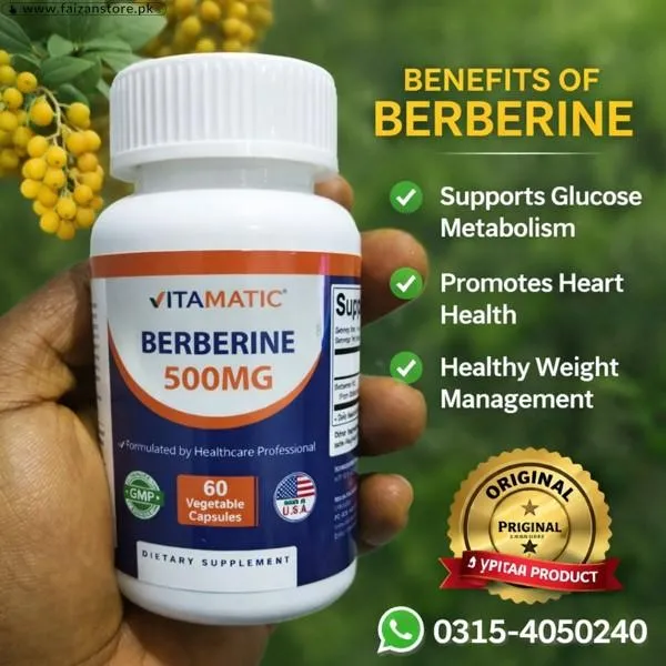 Vitamatic Berberine 500mg Vegetable Capsules In Pakistan